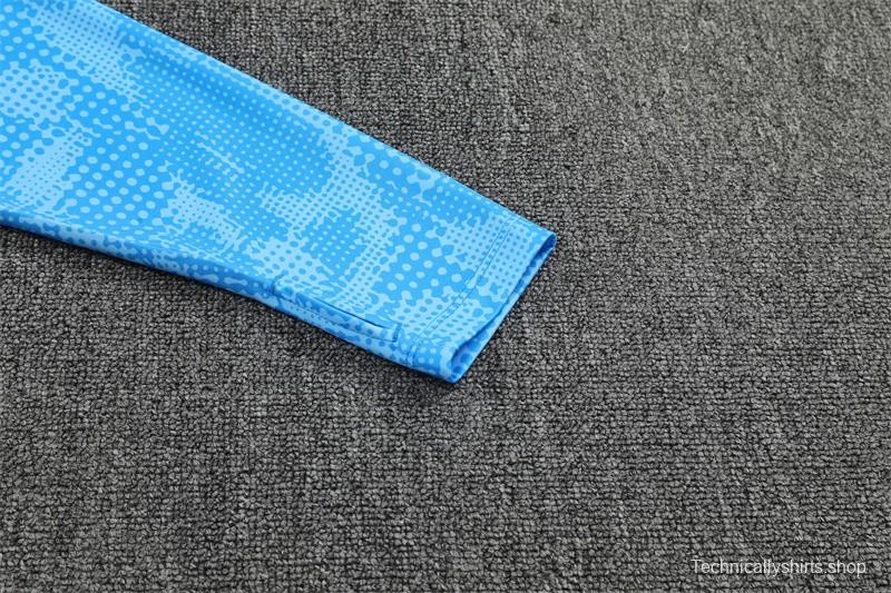 25/26 Manchester City Light Blue Camouflage Half Zipper Jacket+Long Pants