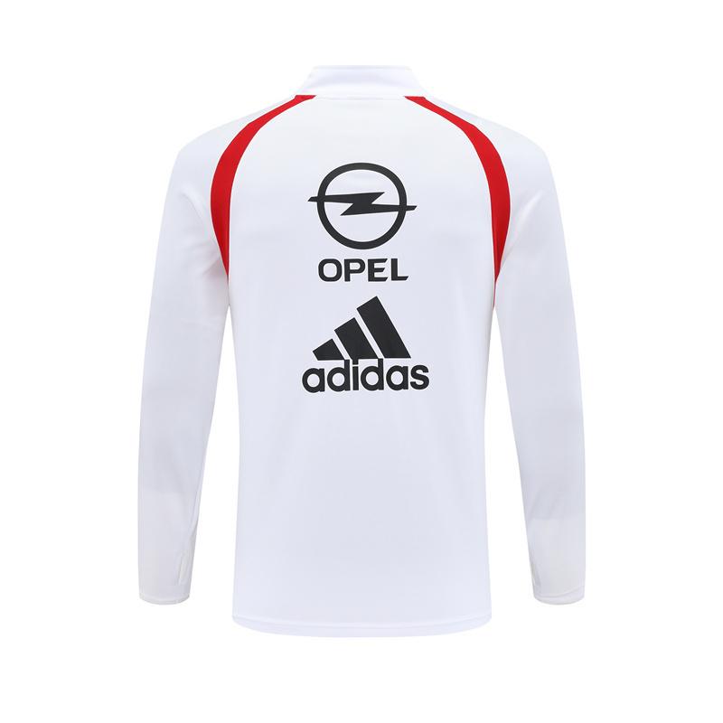 Retro 03/04 AC Milan White Half Zipper Jacket+Long Pants