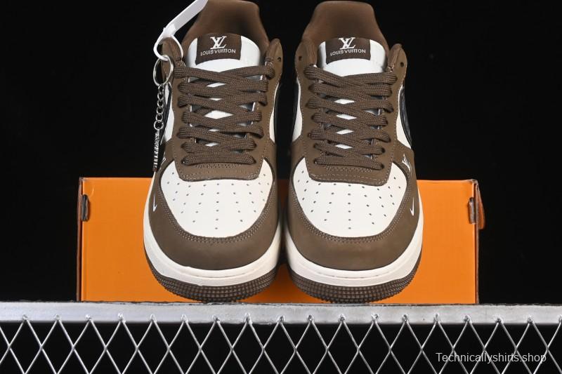 Nike Air Force 1 '07 Low LV Collaboration Military Green Silver Black Casual Sneakers - DK0188-086