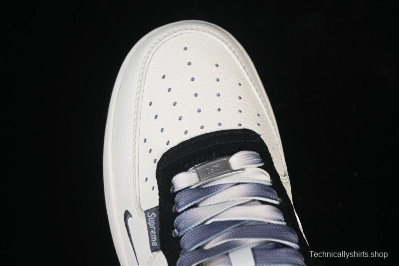 Nike Air Force 1 '07 Low Gucci Collaboration Off-White Black Canvas Hook Low-Top Casual Sneakers - XD2588-605