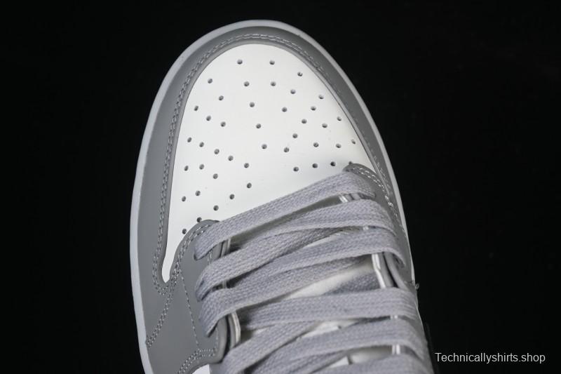 Dior Air Jordan 1 Low White Grey Collaboration Low-Top Sneakers - CN8608-002