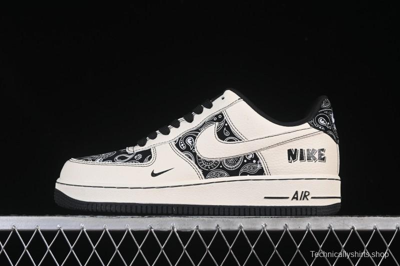 Nike Air Force 1'07 Low Cashew Flower Classic White Black Low-Top Casual Sneakers - ZD1988-005