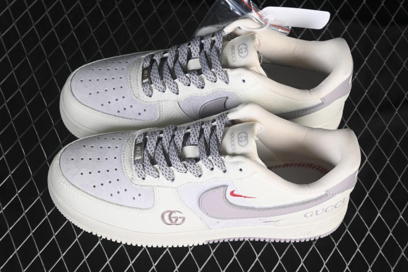 Nike Air Force 1'07 Low Gucci Collaboration White Light Brown Low-Top Casual Sneakers - YF9511-807