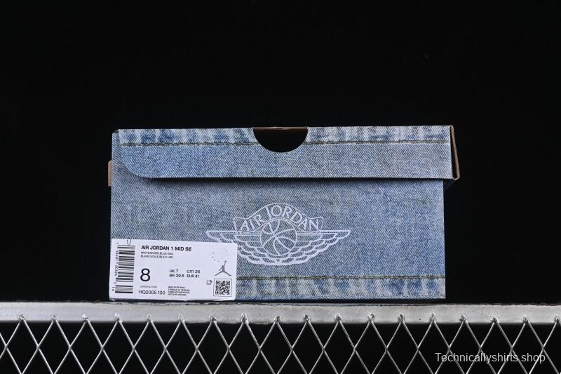 Nike Air Jordan 1 Mid Retro Denim Blue Casual Sneakers - HQ2005-100