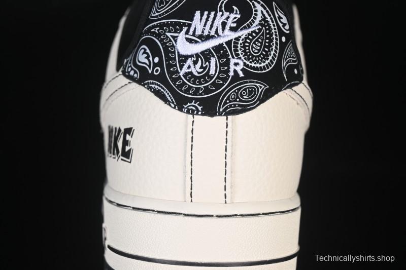 Nike Air Force 1'07 Low Cashew Flower Classic White Black Low-Top Casual Sneakers - ZD1988-005