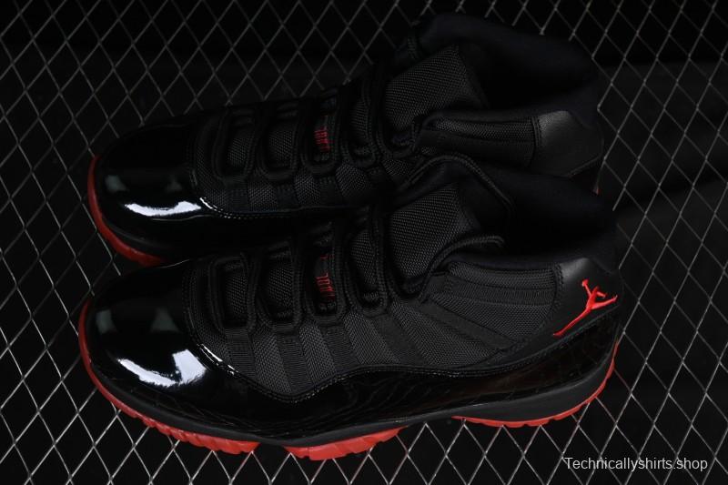Nike Air Jordan 11 Retro Black Red Basketball Shoes - 378037-326