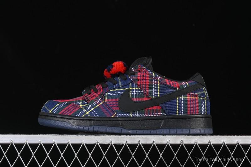 Nike SB Dunk Low Nardwuar Collaboration Scottish Plaid Low-Top Casual Skate Shoes - II1493-600