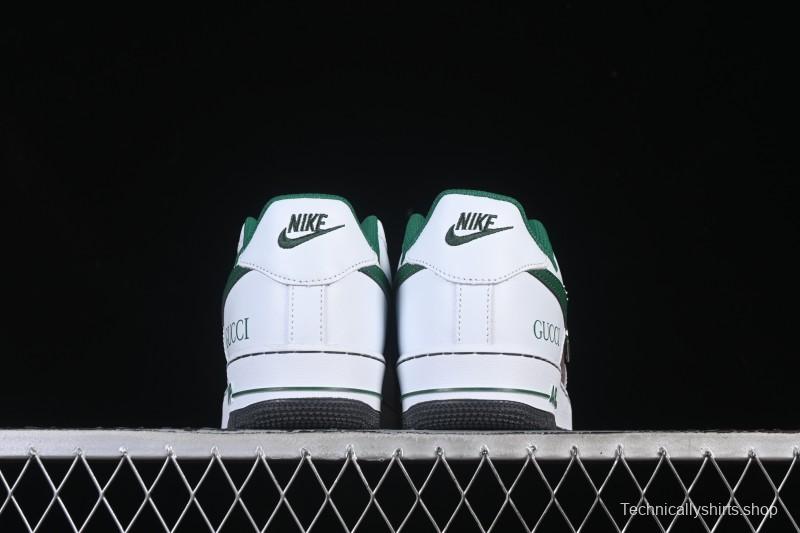 Nike Air Force 1 '07 Low Gucci Collaboration Pattern Grass Green Casual Sneakers - AH8462-004