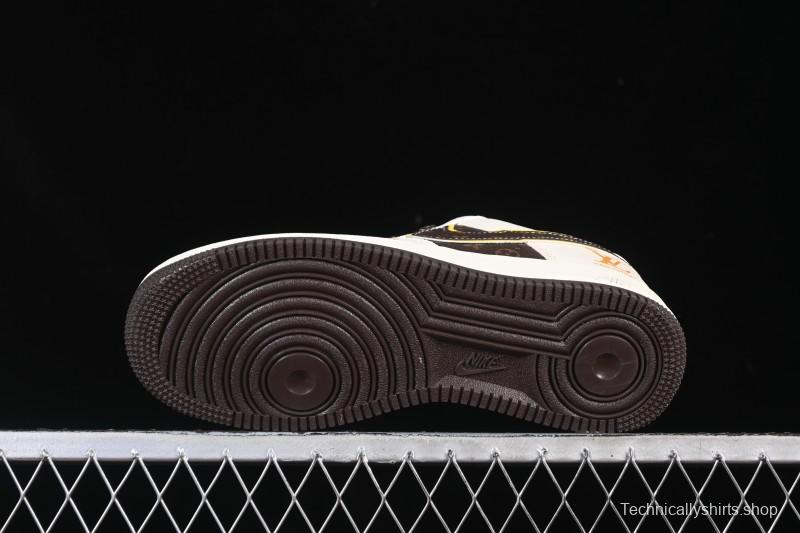 Nike Air Force 1 '07 Low LV Collaboration Beige Brown Patchwork Casual Sneakers - DD1982-302