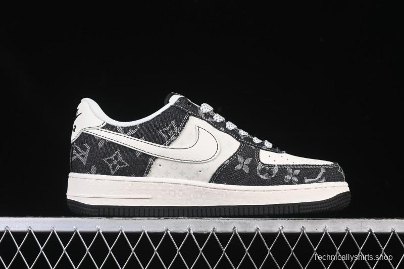 Nike Air Force 1 '07 Low LV Collaboration Denim Beige Black Stitching Casual Sneakers - MZ9588-815