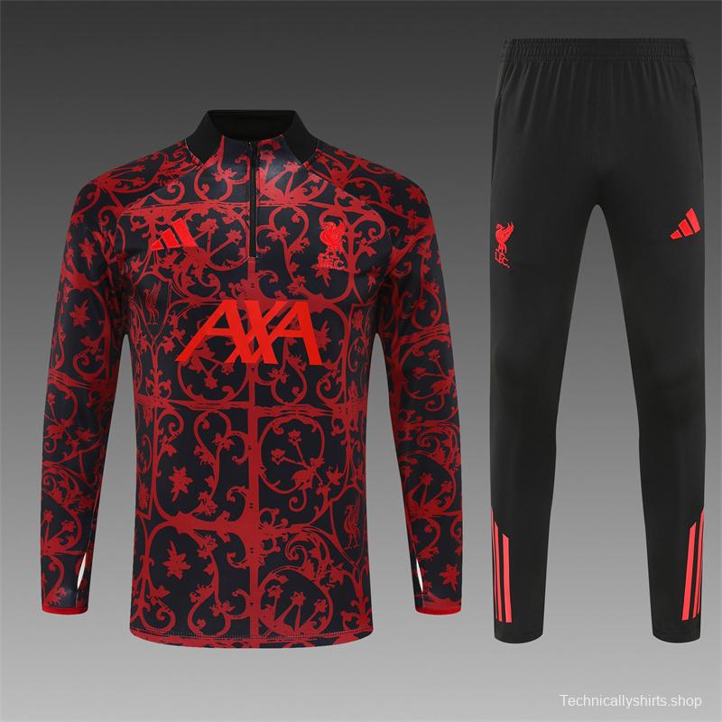 25/26 Liverpool Red Camouflage Half Zipper Jacket+Long Pants
