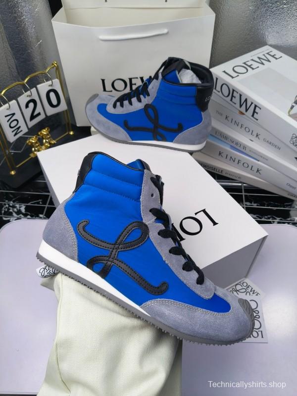 LOEWE High-Top German Training Sneakers Retro Fashion Casual White Shoes - LY00330
