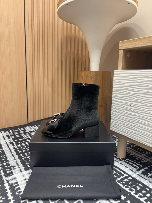 Chanel 2025/SS Bow CC Crystal Buckle Ankle Boots - LY00340/LY00350