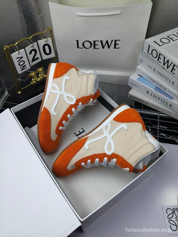 LOEWE High-Top German Training Sneakers Retro Fashion Casual White Shoes - LY00330