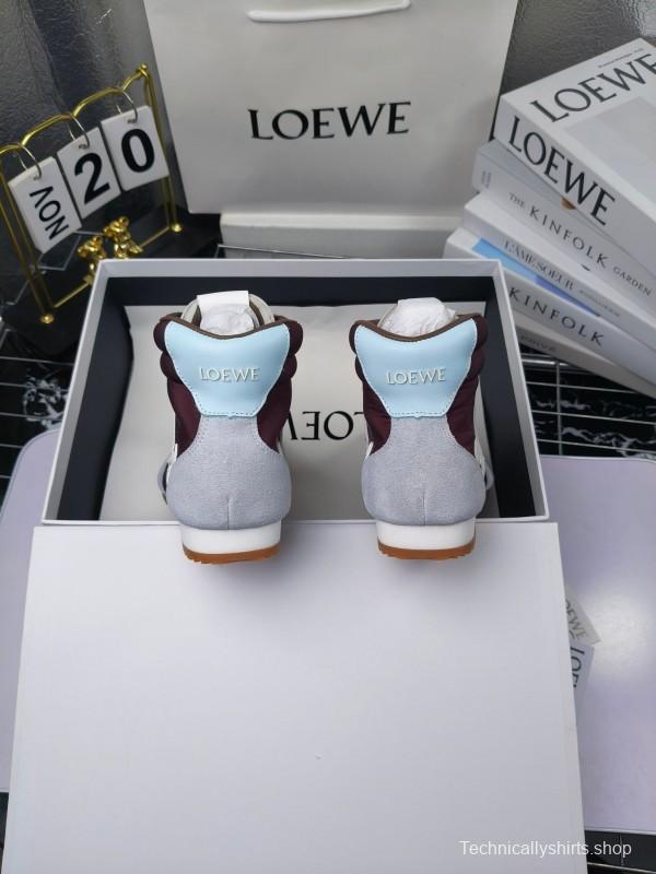 LOEWE High-Top German Training Sneakers Retro Fashion Casual White Shoes - LY00330