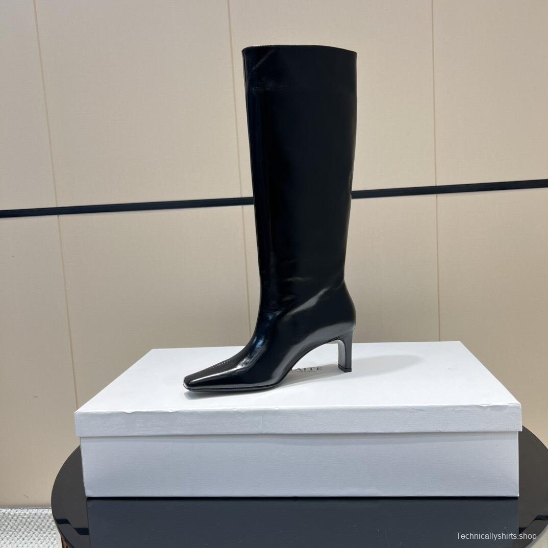 Khaite 2025 SS Square Toe Slip-On High Boots - KFY00490