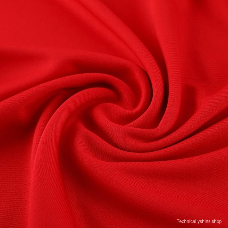 23/24 AC Milan Red S-2XL Half Zipper Jacket+Long Pants