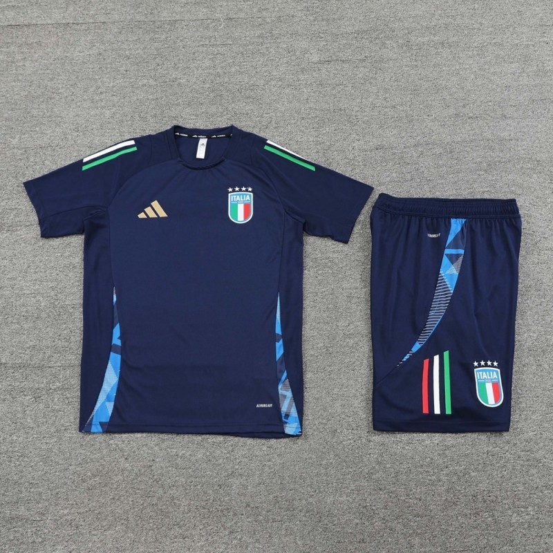 2025 Italy Royal Blue Short Sleeve+Soccer Shorts
