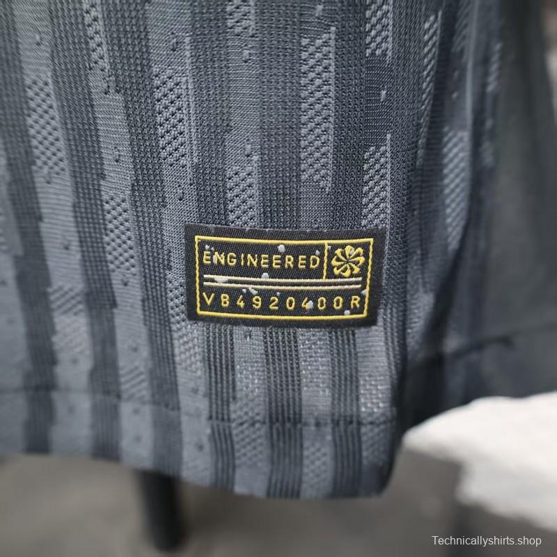 25/26 Player Version  Paris Saint-Germain Away Dark Grey with Vertical Stripe Pattern Jersey