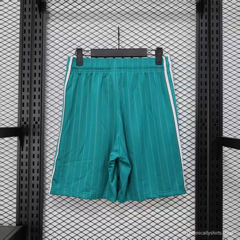 25/26 Liverpool Adidas Original Green with Teal Pinstripes Shorts