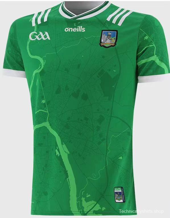 25/26 Limerick GAA Green with River Shannon Map Pattern Home Jersey