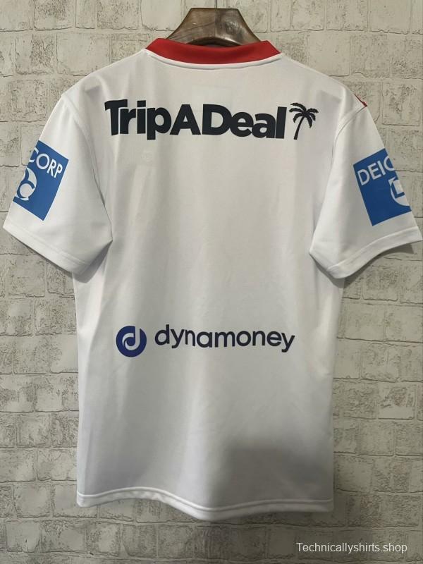 25/26 St George Illawarra Dragons White with Red V Jersey