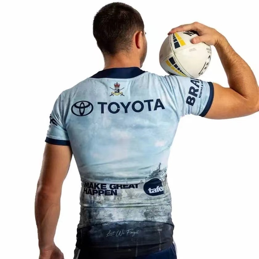 25/26 North Queensland Cowboys White with ANZAC Gallipoli Commemorative Jersey
