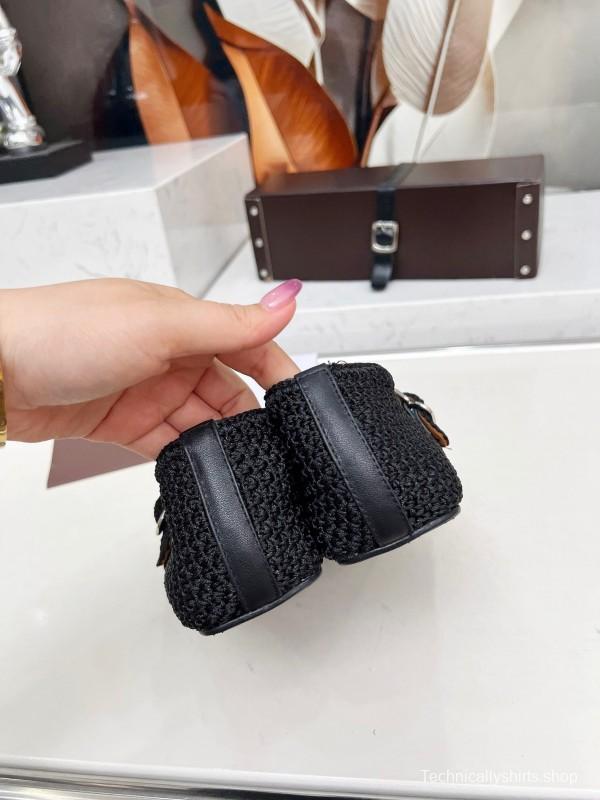 Alaia 2025/SS Knit Ballet Dance Shoes with Inner Arch Support and 0.8CM Height Increase - LY00310