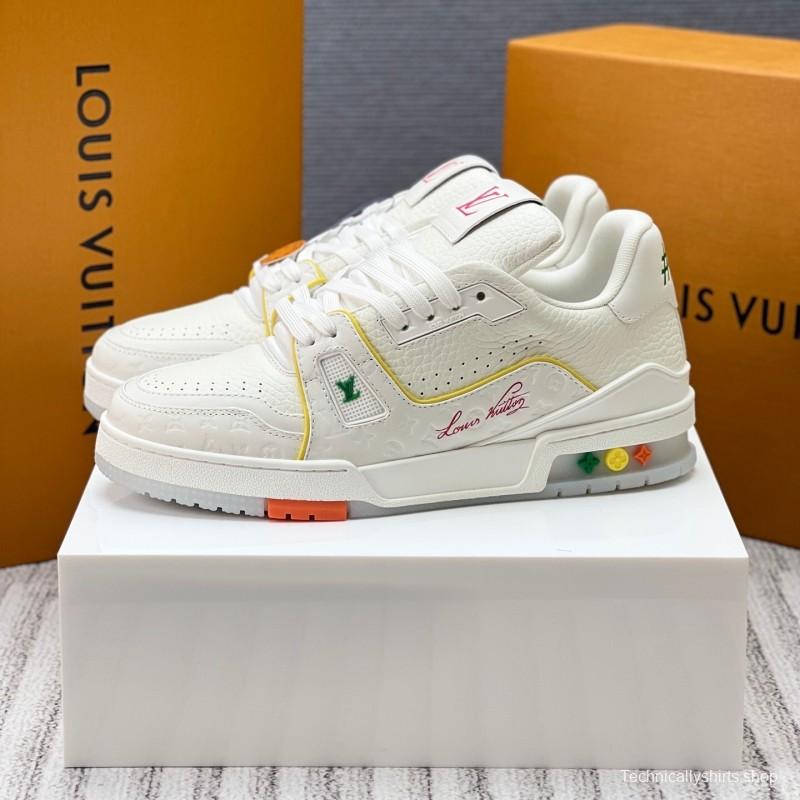 Louis Vuitton Trainer Retro Basketball-Inspired Sneakers with Mixed Materials - LY00430