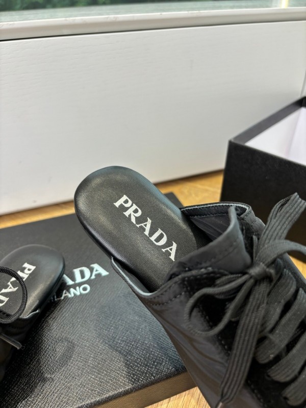 Prada Metal Toe Thin Sole Trainer Casual Shoes - LY00270