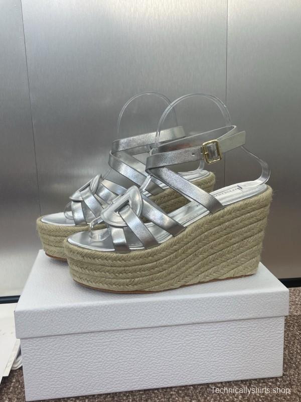 Dior D-Club Jelly Color Hollow Layered Cross Strap Platform High Heel Women's Shoes - KFY00290