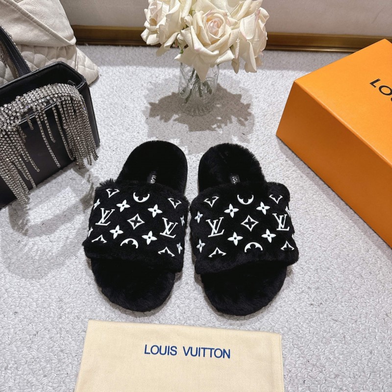 Lv 2025/ss Wool Lazy Slippers - LY00240