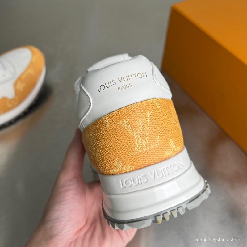 Lv Run Away Calfskin Leather Round Toe Lace-Up Low Top Casual Shoes Men's - YC