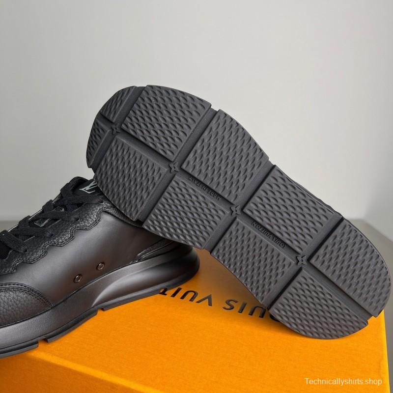 Lv Classic Leather Round Toe Lace-Up Low Top Casual Shoes - YC