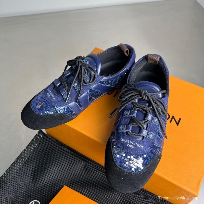 L v Sneakerina 2025/SS Ballet Round Toe Lace-Up Low Top Casual Lifestyle Shoes - YC