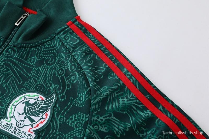 2025 Mexico Green Full Zipper Jacket+Long Pants