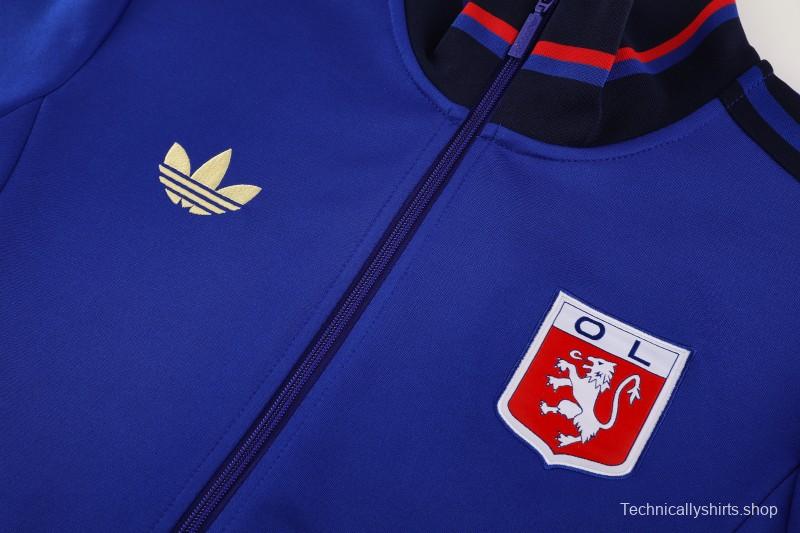 25/26 Olympique lyonnais/Lyon Blue Full Zipper Jacket+Long Pants