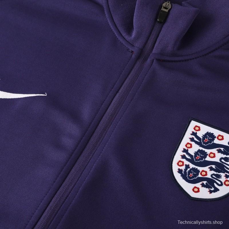 24/25  England Purple Full zipper Jacket Tracksuit+ long pants