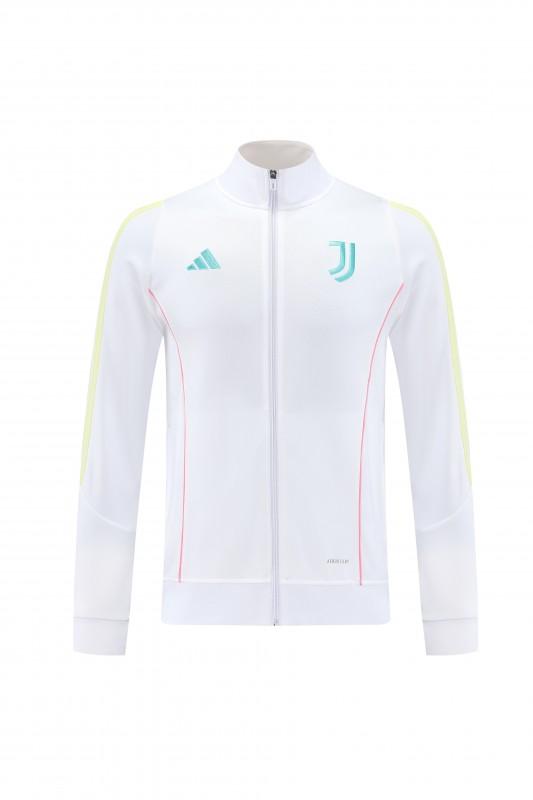 25/26  Juventus White  Full zipper Jacket Tracksuit+ long pants