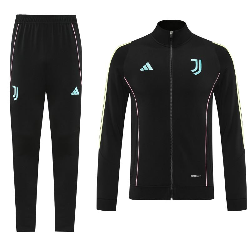 25/26  Juventus Black  Full zipper Jacket Tracksuit+ long pants