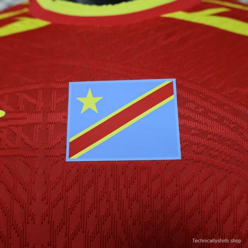 Player Version 2026 DR Congo Away Red Yellow Flame Jersey