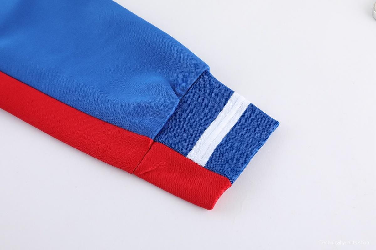 2026 Adidas Blue Full Zipper Jacket + Black Long Pants