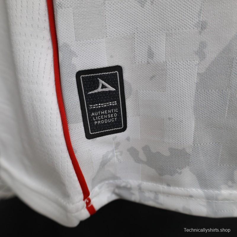 25/26 Player Version Cruz Azul White with Faint Grey Pattern Jersey