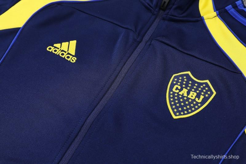26/27 Boca Juniors Navy Blue Full Zipper Jacket Tracksuit + Long Pants