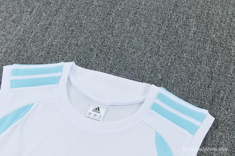 26/27 Argentina White Sleeveless Training Vest +Soccer Shorts