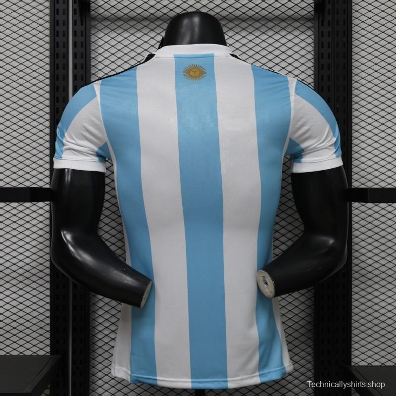 Player Version 2027 Argentina Home White & Light Blue Stripes with FIFA World Cup Champion Badge Jersey
