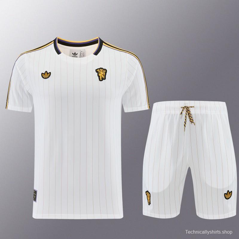 26/27 Manchester United White Short Sleeve+Soccer Shorts