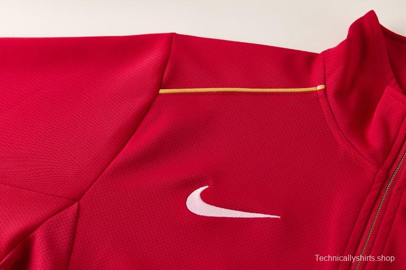 2026 Nike Red Full Zipper Jacket + Long Pants