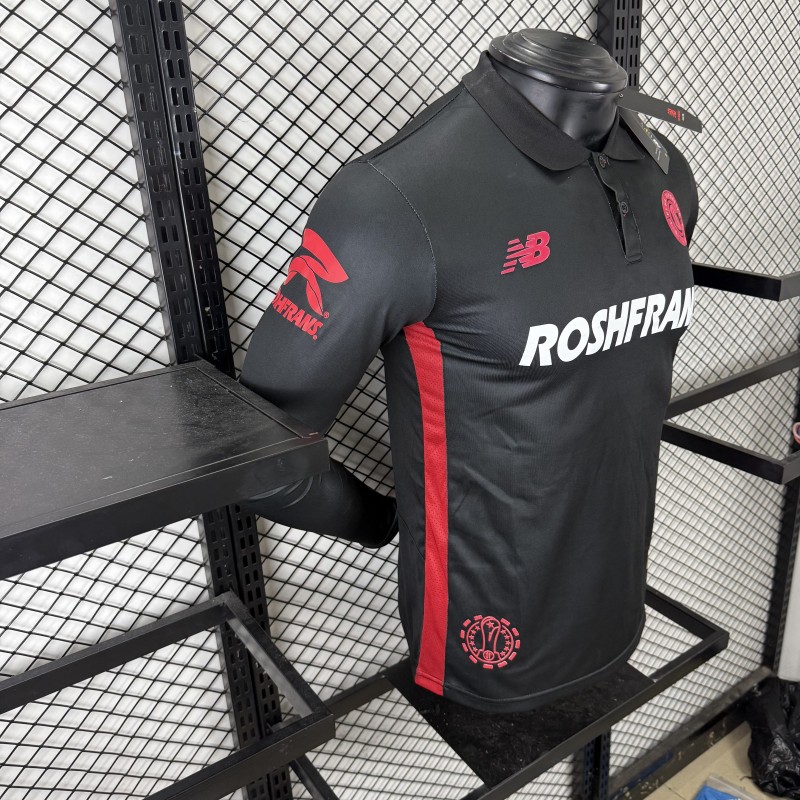 Player Version 25/26 Deportivo Toluca FC Black Goalkeeper Long Sleeve Jersey with Polo Collar
