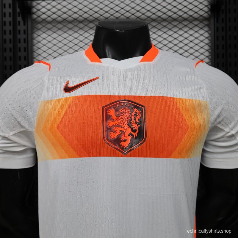 Player Version 2026 Netherlands  White with Orange  Away Jersey